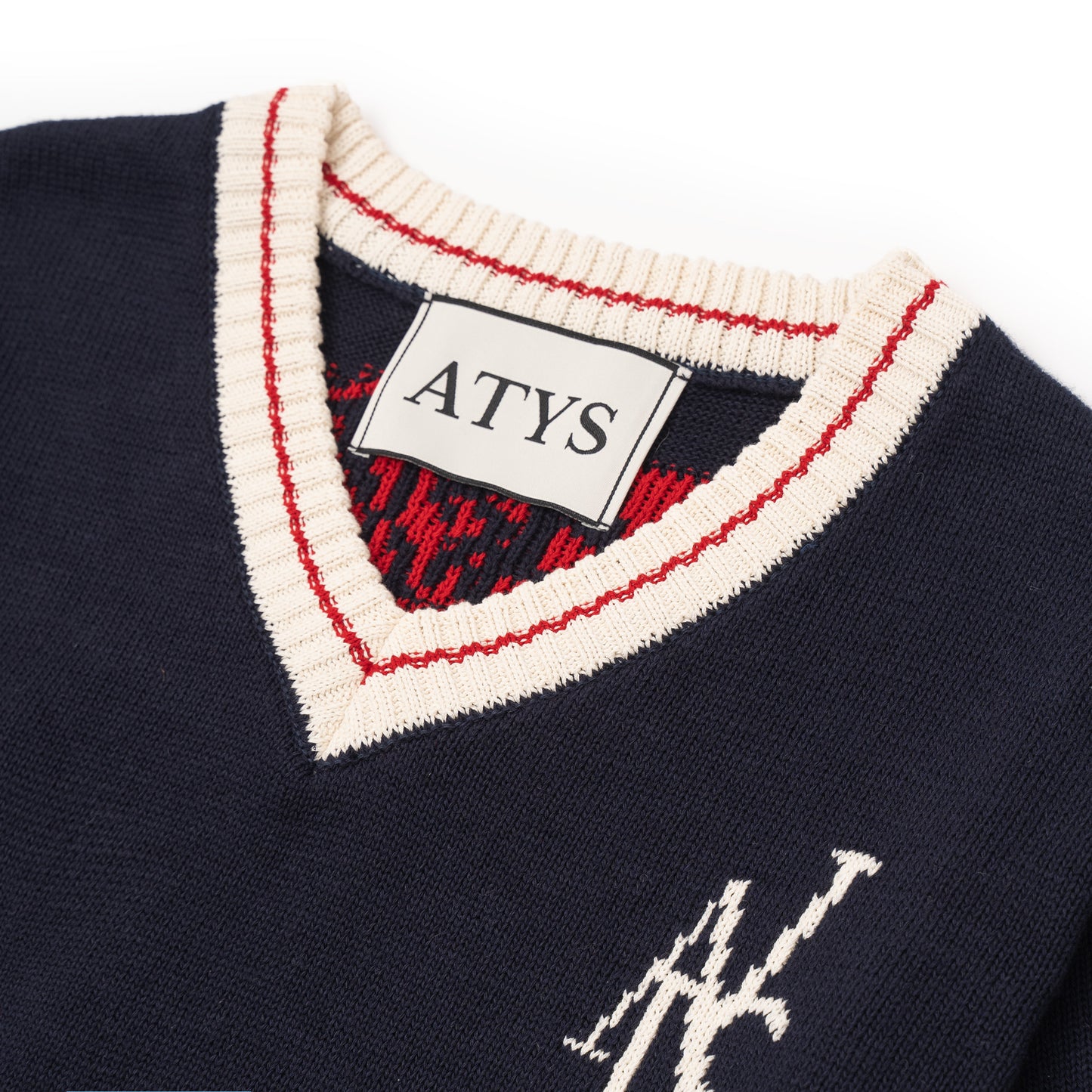 ATYS® V-NECK KNIT COTTON T-SHIRT