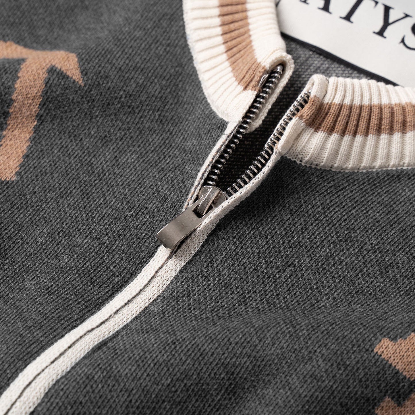 ATYS® "HOMELAND" ROUND NECK ZIPPER KNIT SWEATER - VER 2