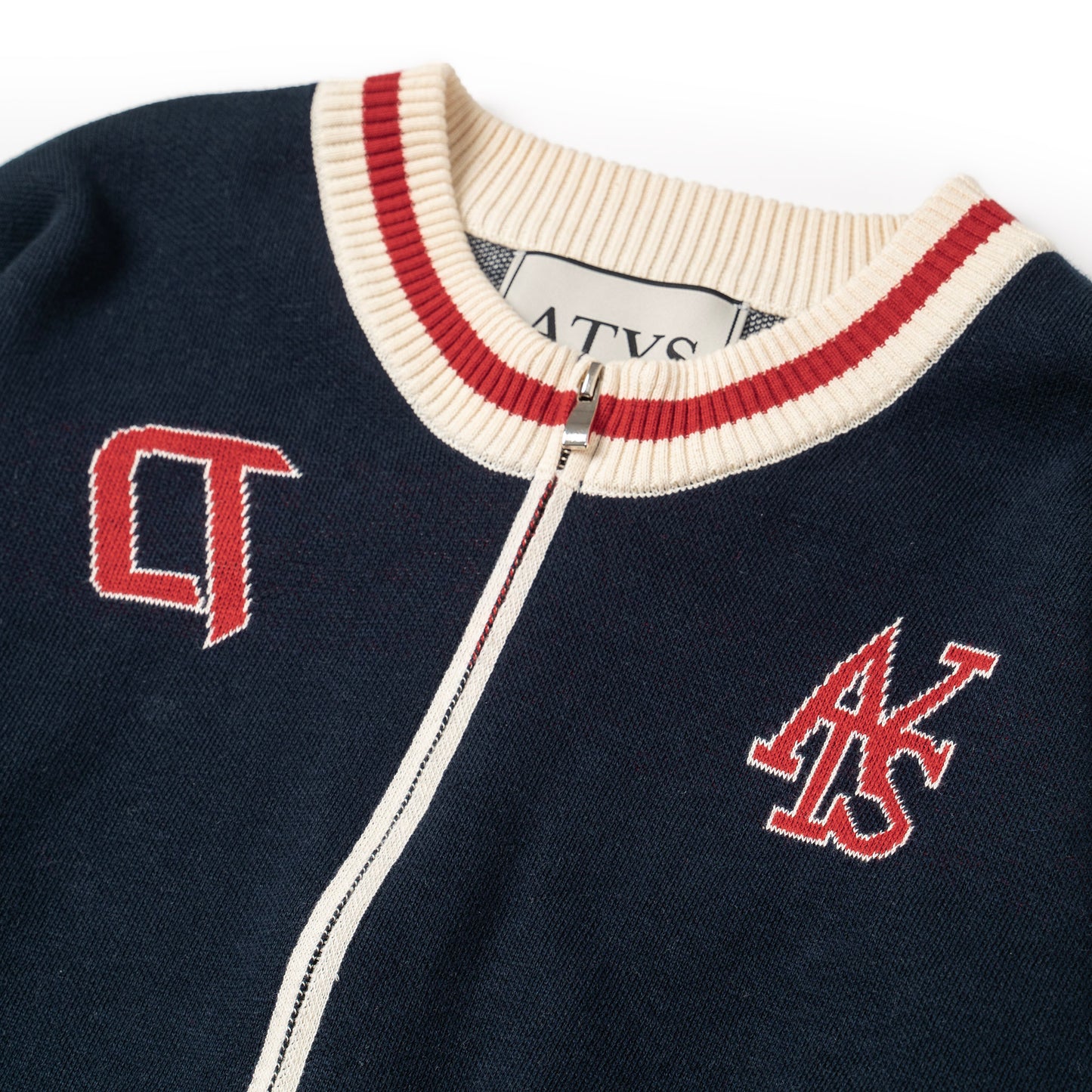 ATYS® "HOMELAND" ROUND NECK ZIPPER KNIT SWEATER