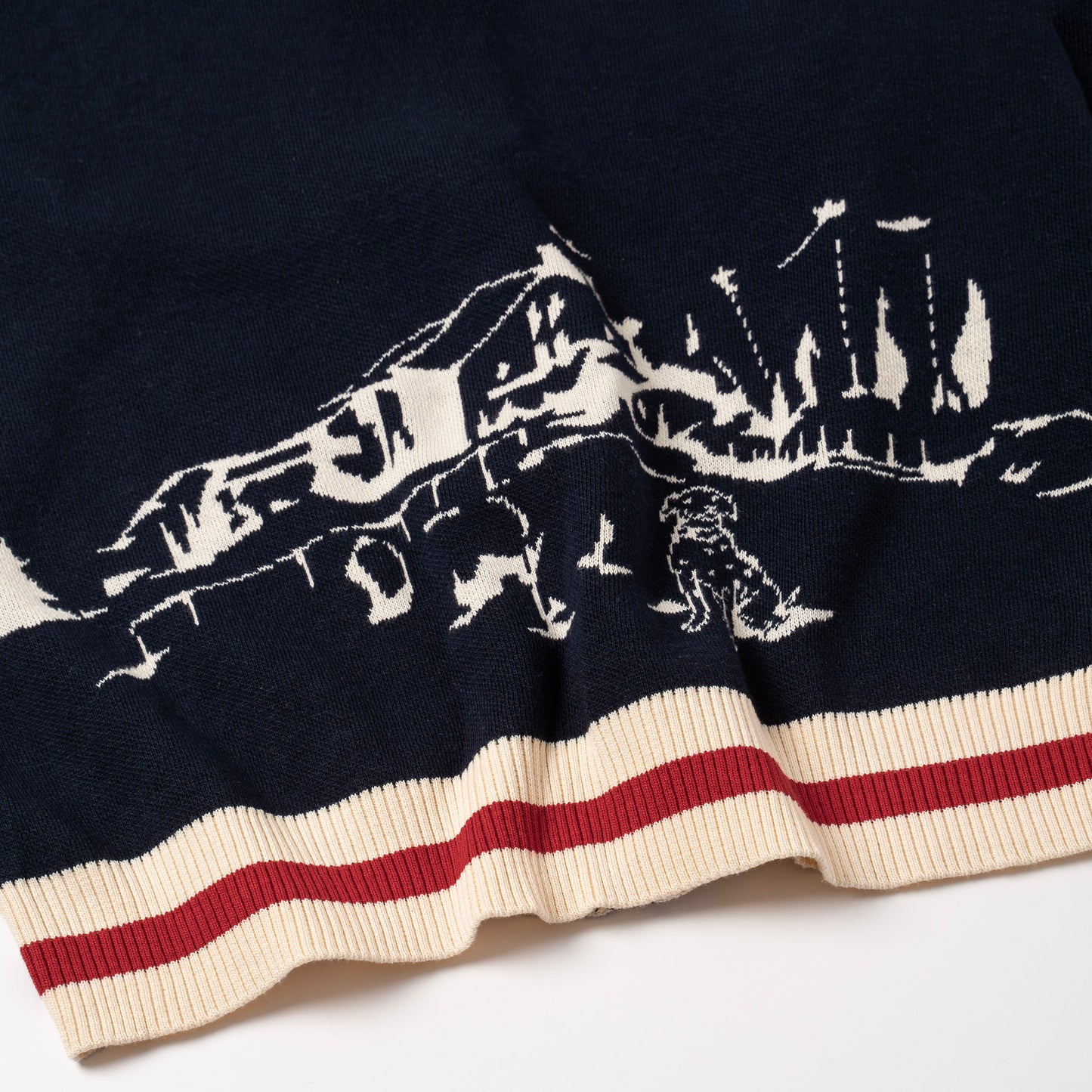 ATYS® "HOMELAND" ROUND NECK ZIPPER KNIT SWEATER