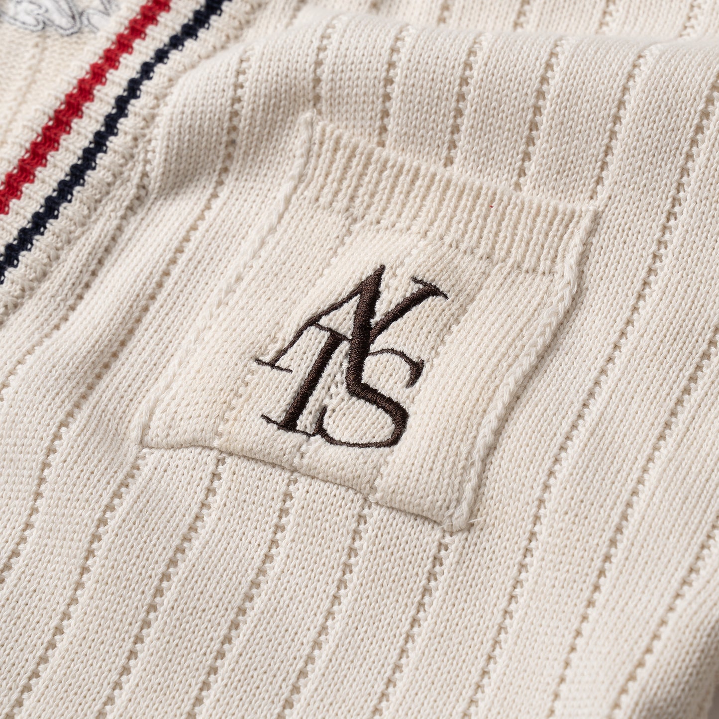 ATYS® 2 - LINE KNIT COTTON CARDIGAN