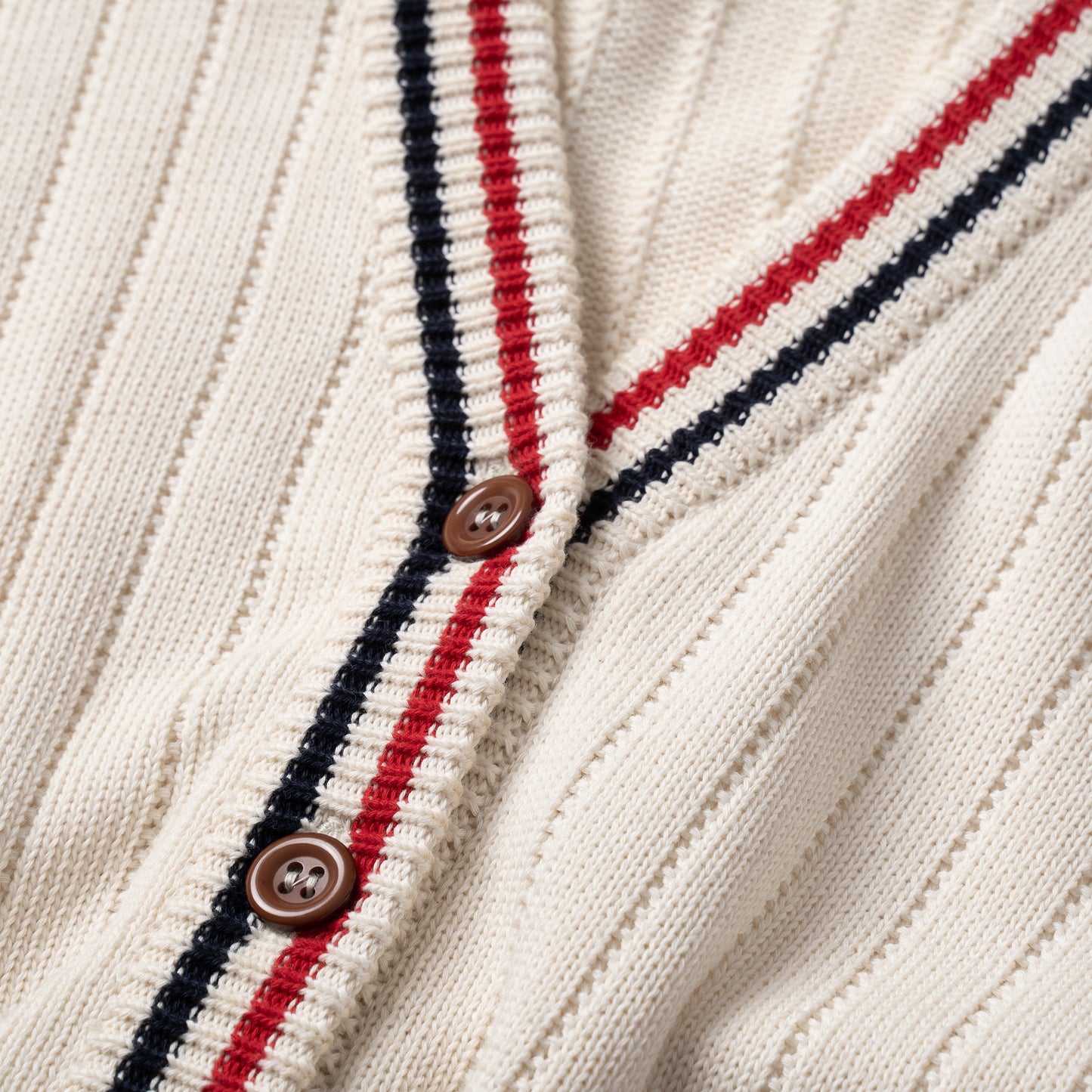 ATYS® 2 - LINE KNIT COTTON CARDIGAN