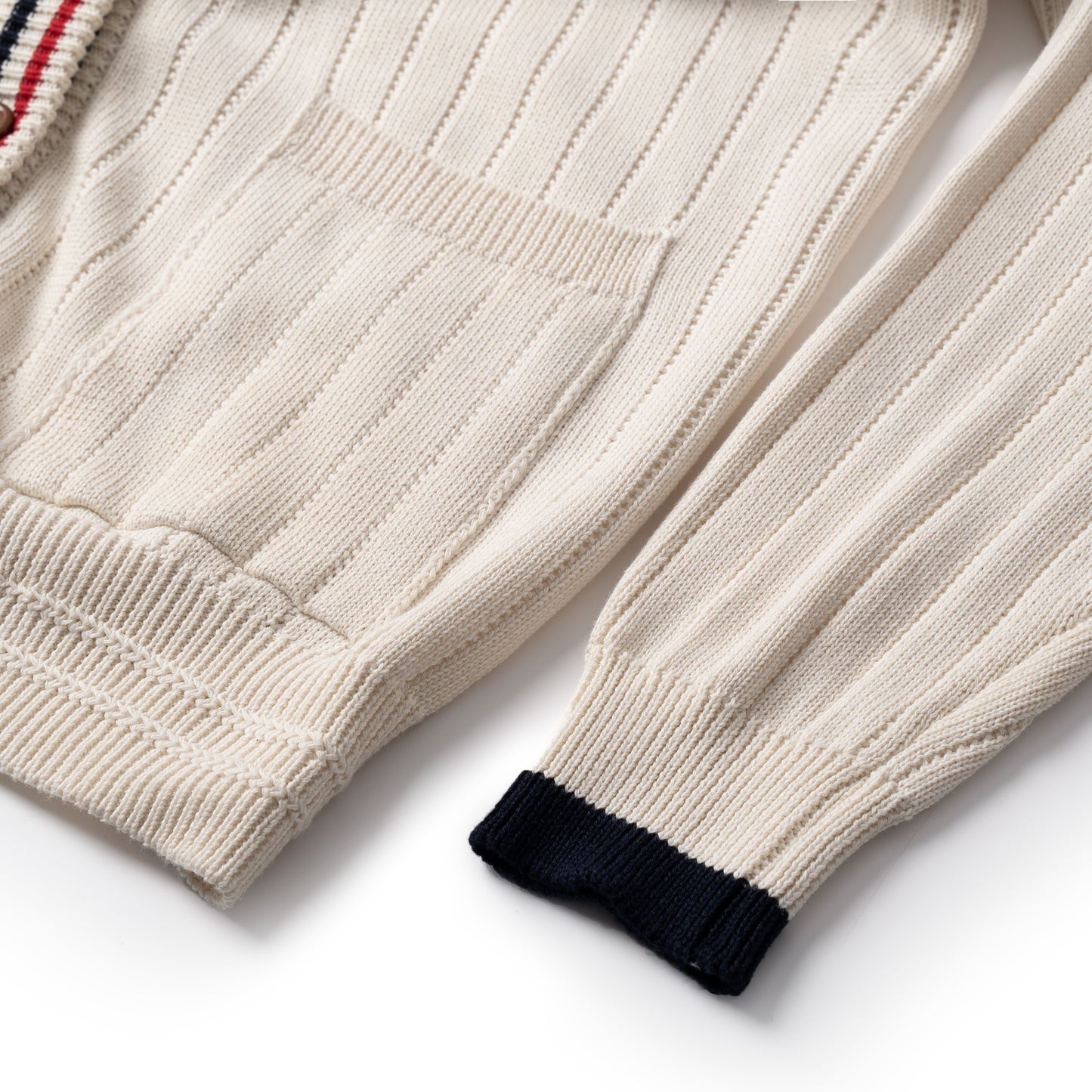 ATYS® 2 - LINE KNIT COTTON CARDIGAN