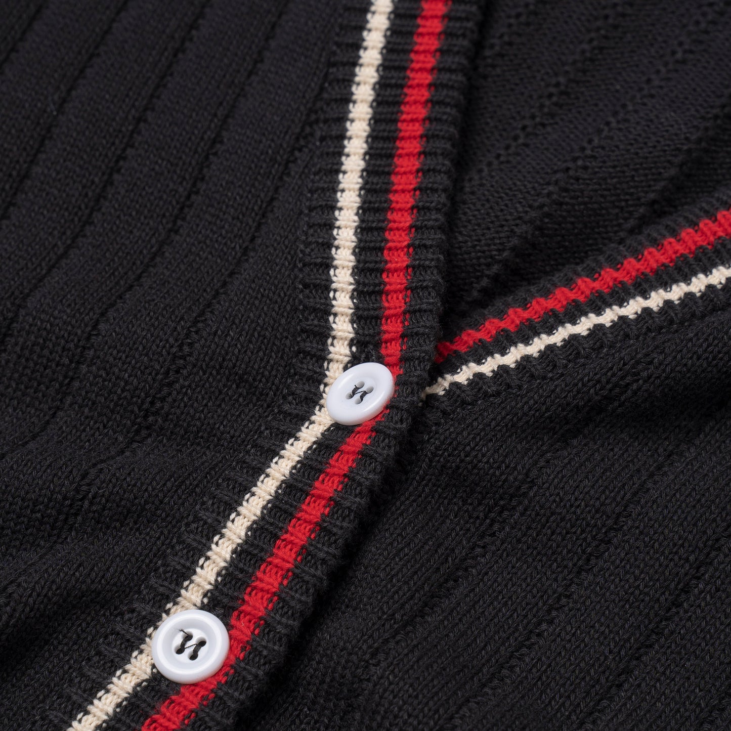 ATYS® 2 - LINE KNIT COTTON CARDIGAN