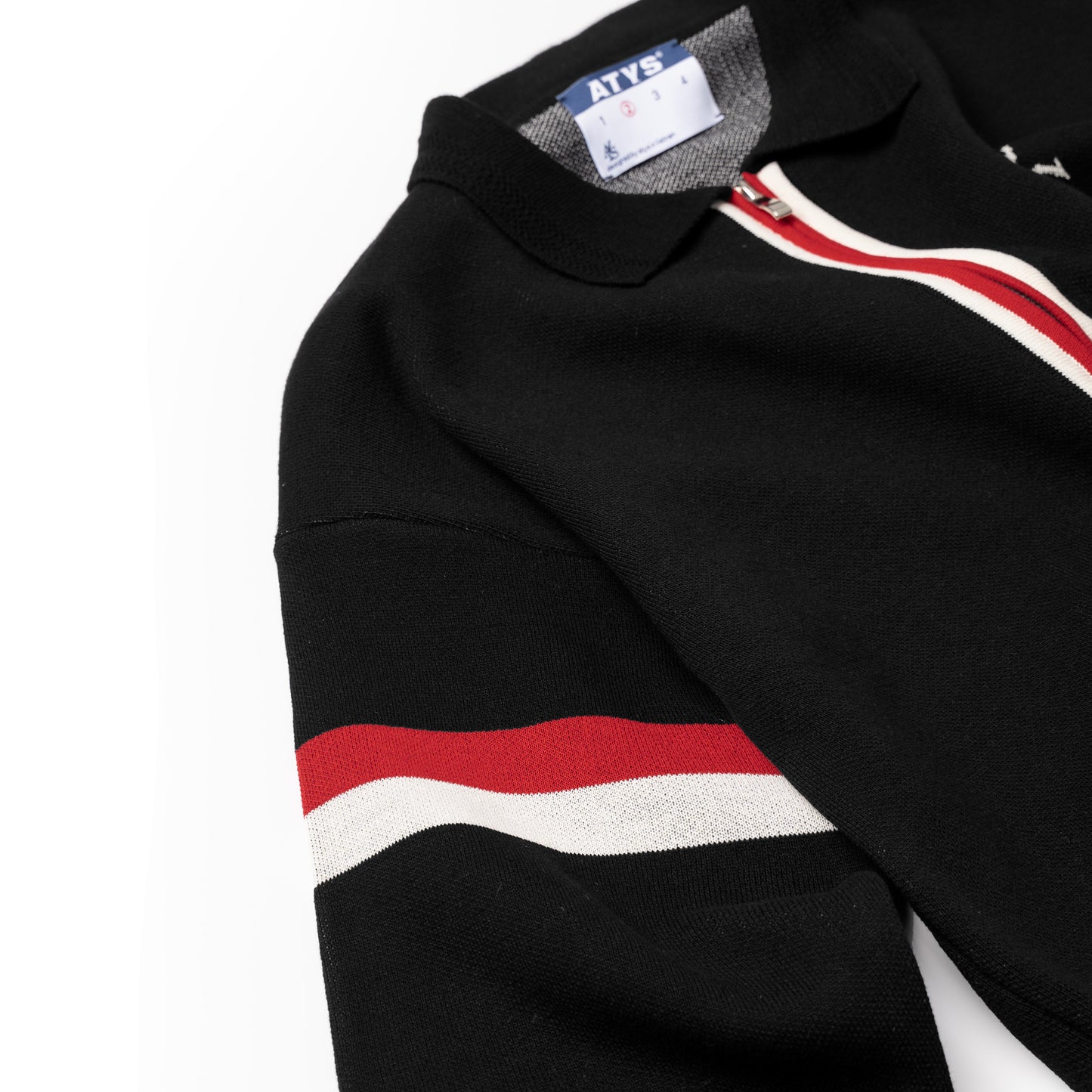 ATYS® Tri-Color Zipped Knit Cotton Blouson Jacket