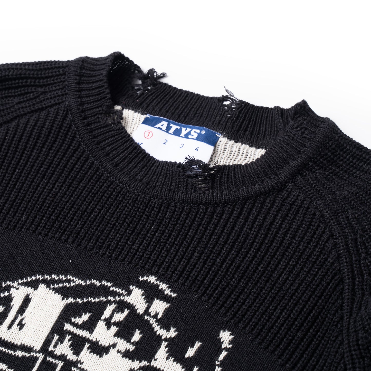 ATYS® HOMELAND RIPPED KNIT COTTON SWEATER