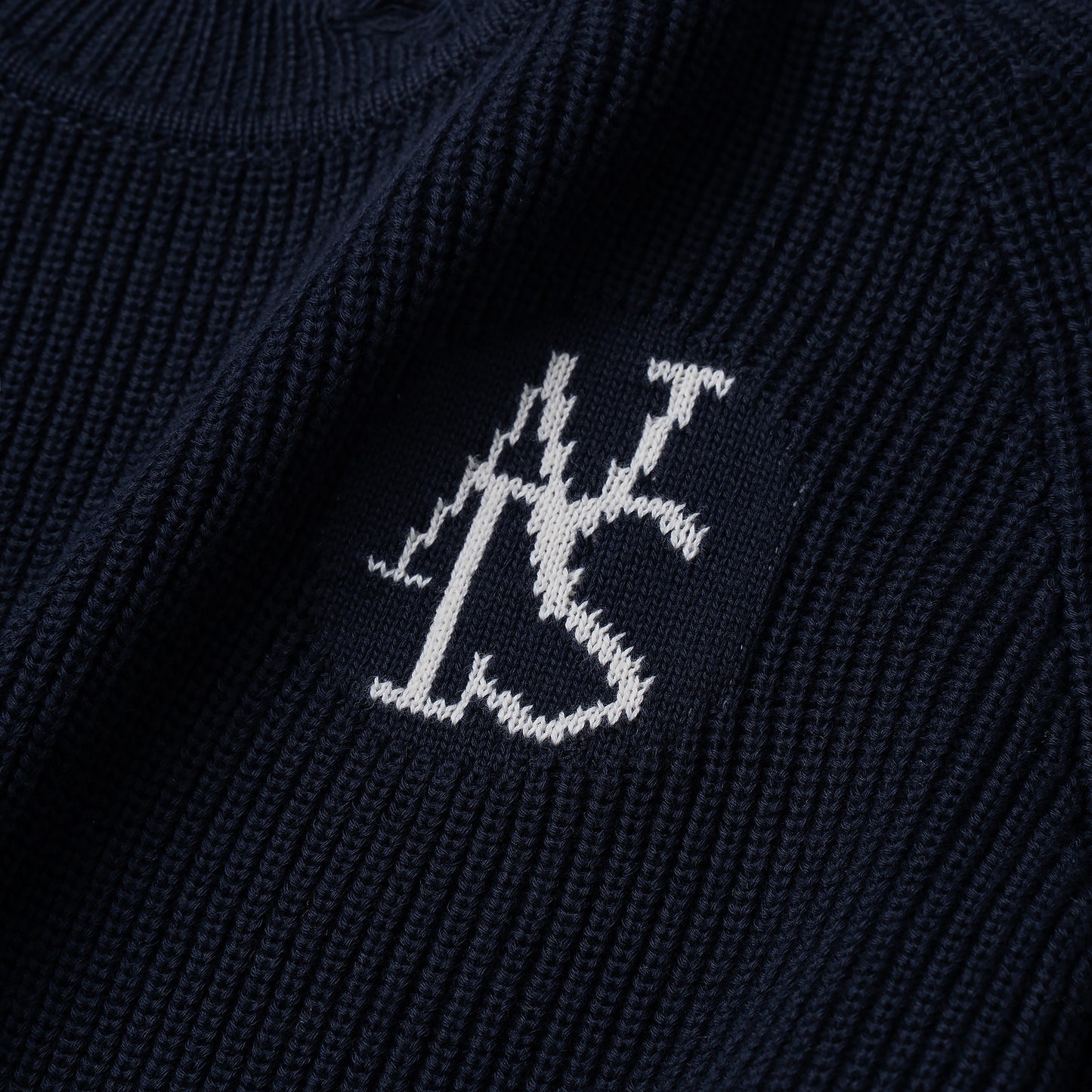 ATYS® SIGNATURE LOGO RIPPED KNIT COTTON SWEATER