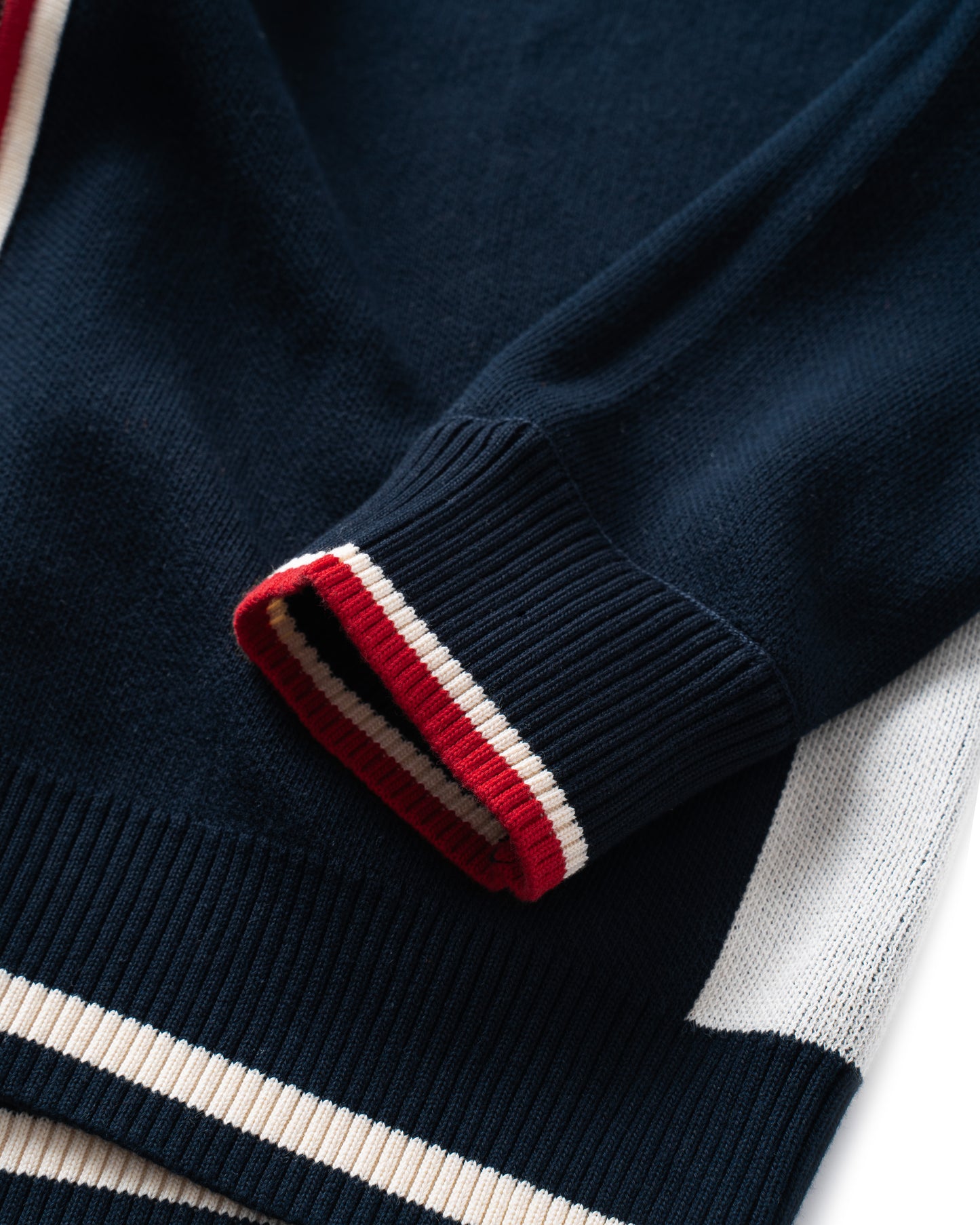 ATYS® "MUSTANG" ROUND NECK ZIPPER KNIT JACKET