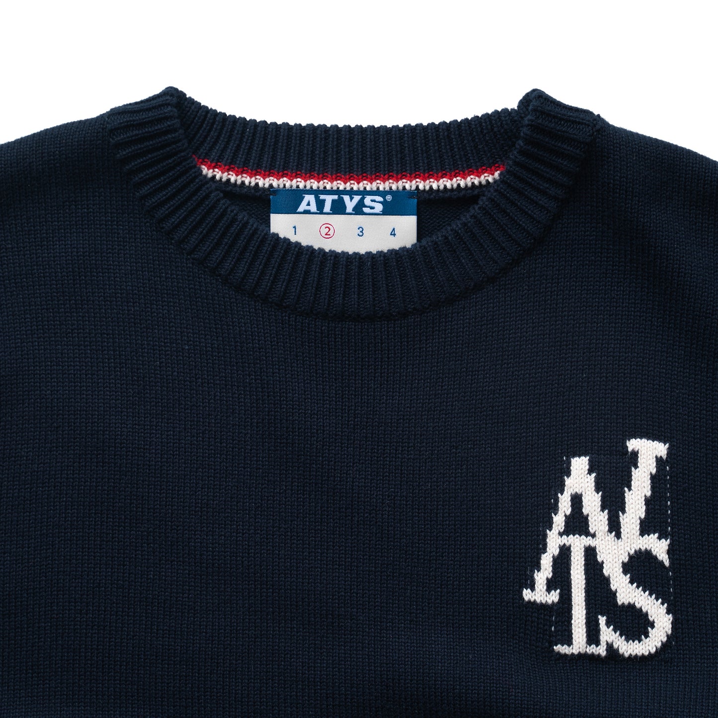 ATYS® TRICOLOR KNIT COTTON SWEATER