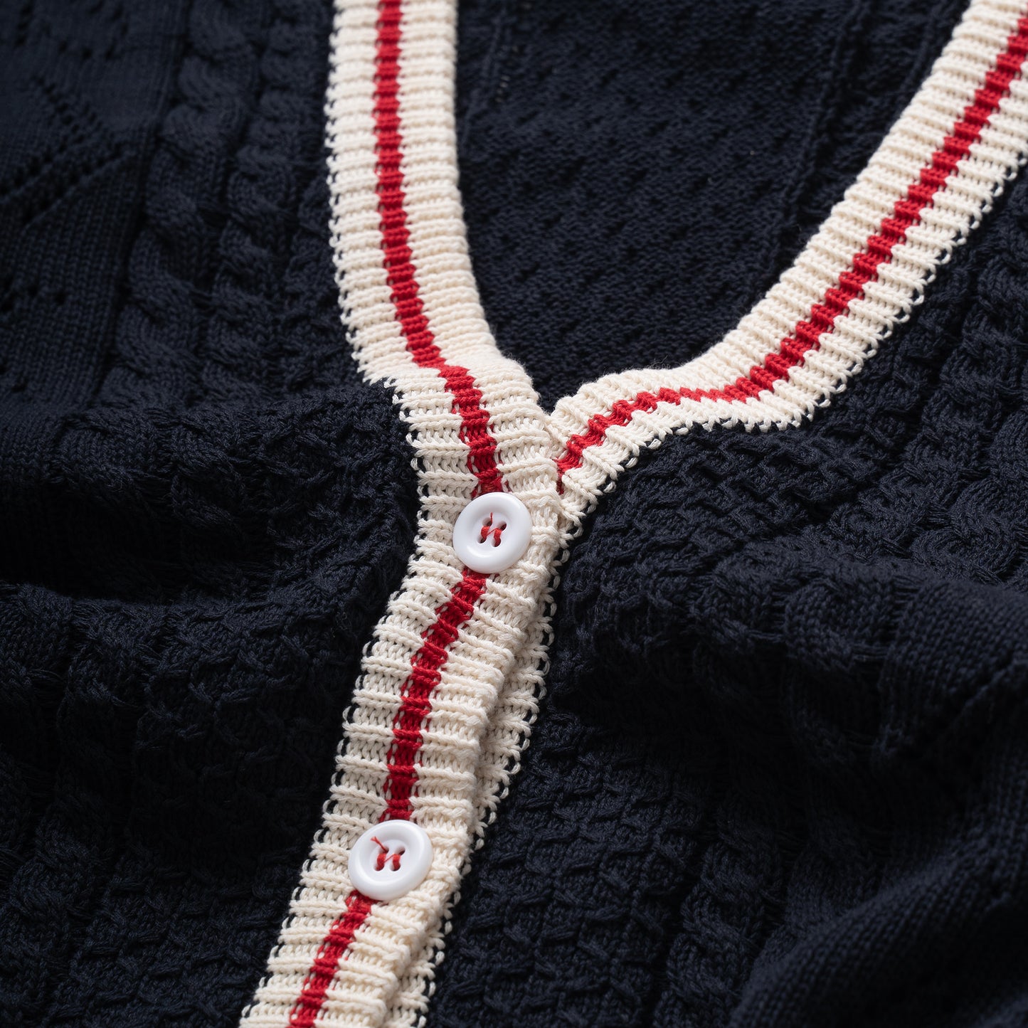 ATYS® PERFORATED KNIT COTTON CARDIGAN
