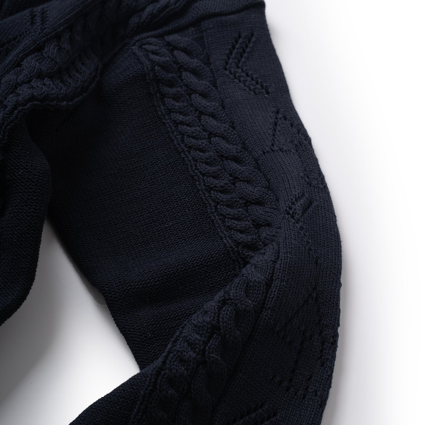 ATYS® PERFORATED KNIT COTTON CARDIGAN