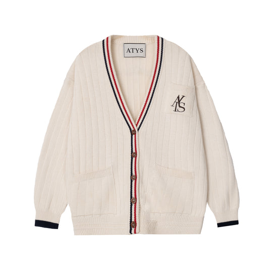 ATYS® 2 - LINE KNIT COTTON CARDIGAN