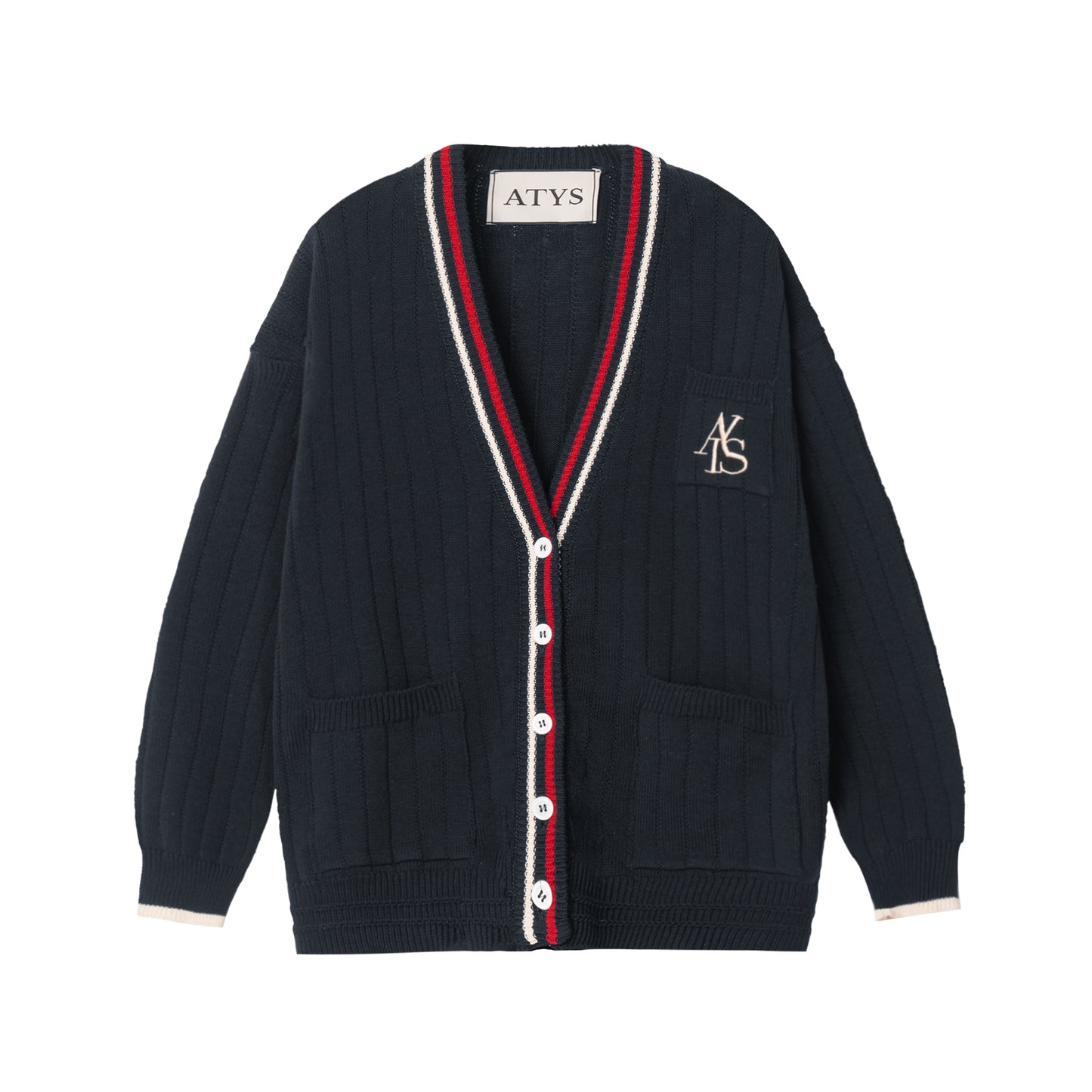 ATYS® 2 - LINE KNIT COTTON CARDIGAN