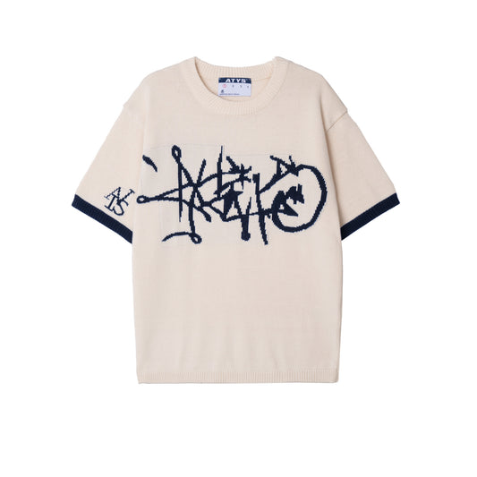 ATYS® GRAFFITI LOGO KNIT COTTON T-SHIRT