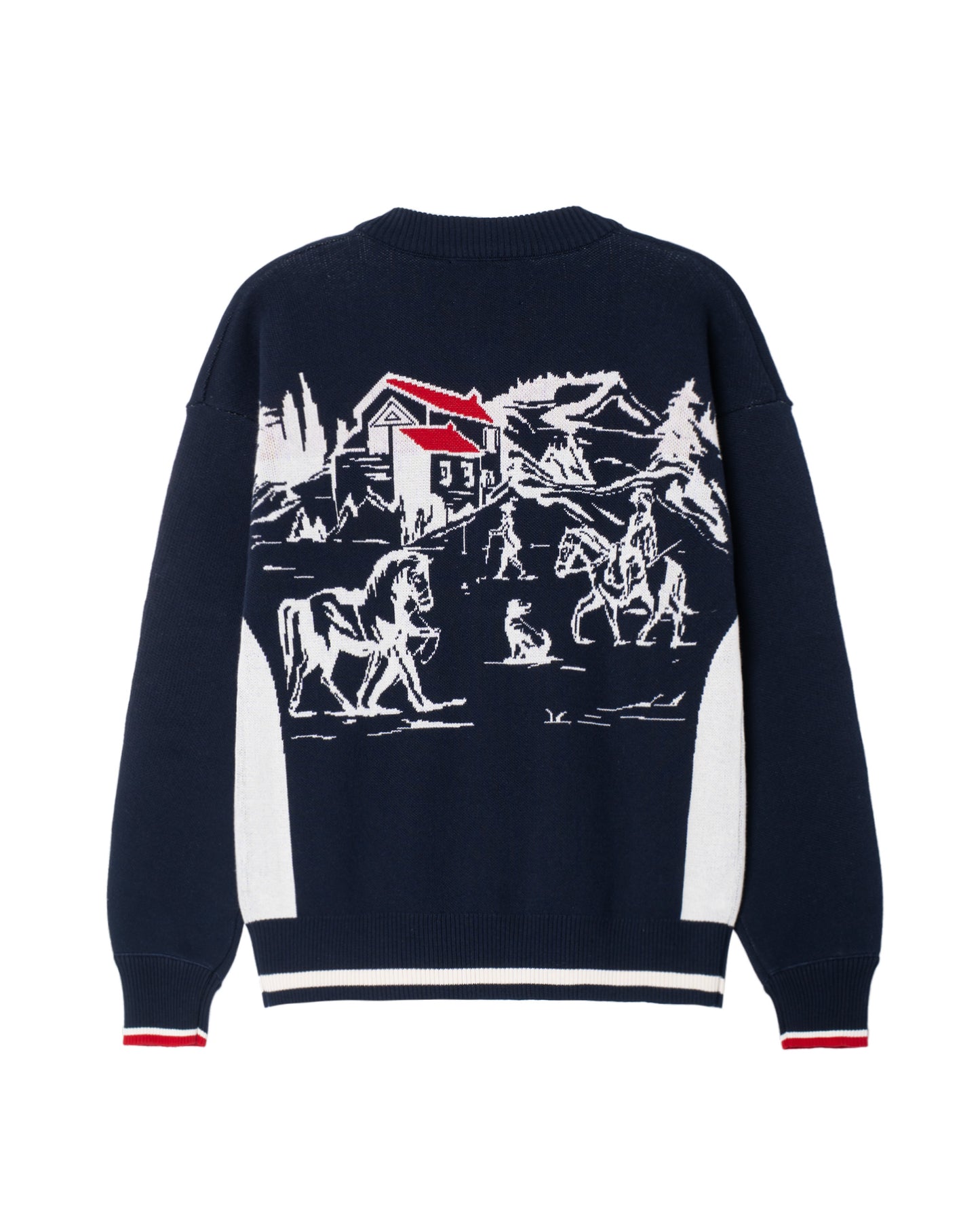 ATYS® "MUSTANG" ROUND NECK ZIPPER KNIT JACKET