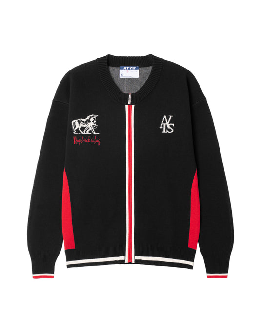ATYS® "MUSTANG" ROUND NECK ZIPPER KNIT JACKET