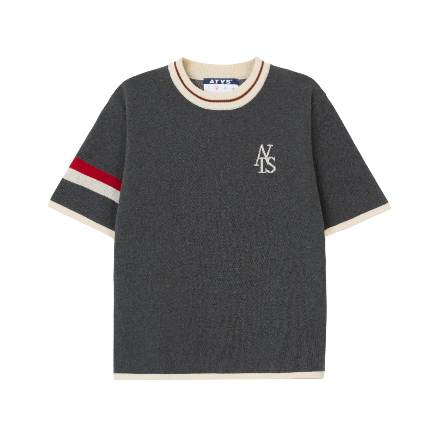 ATYS® TRI-COLOR KNIT COTTON T-SHIRT