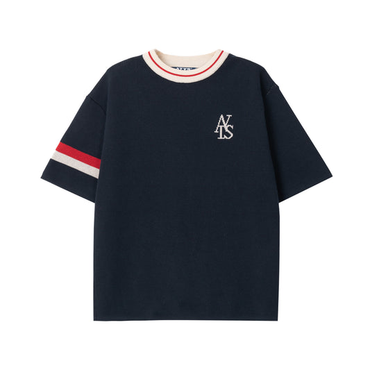 ATYS® TRI-COLOR KNIT COTTON T-SHIRT