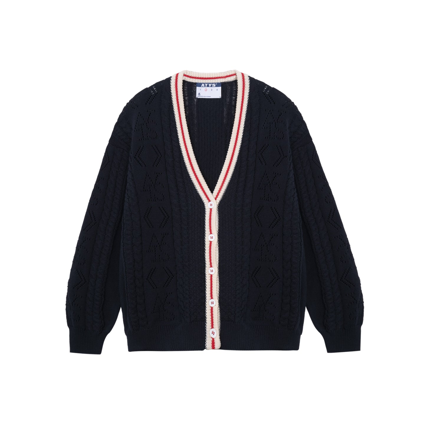 ATYS® PERFORATED KNIT COTTON CARDIGAN