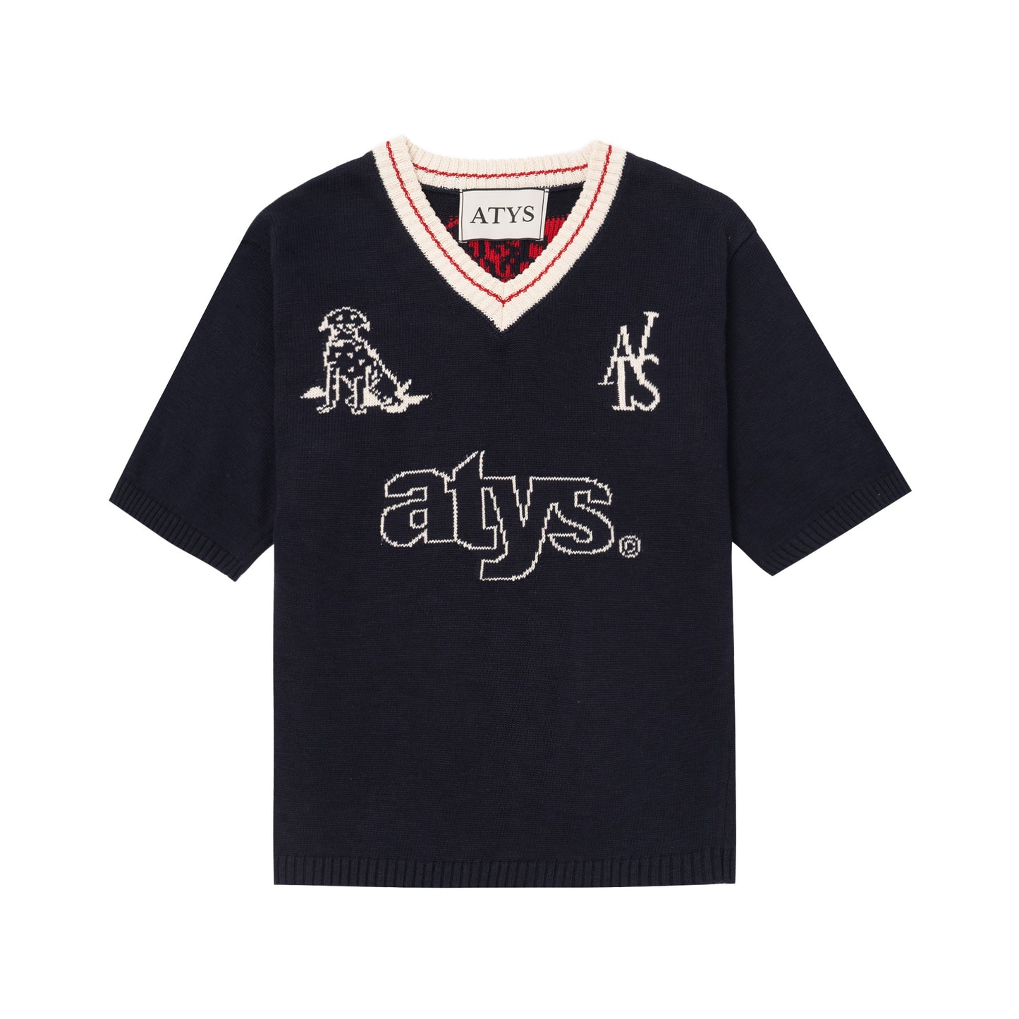 ATYS® V-NECK KNIT COTTON T-SHIRT