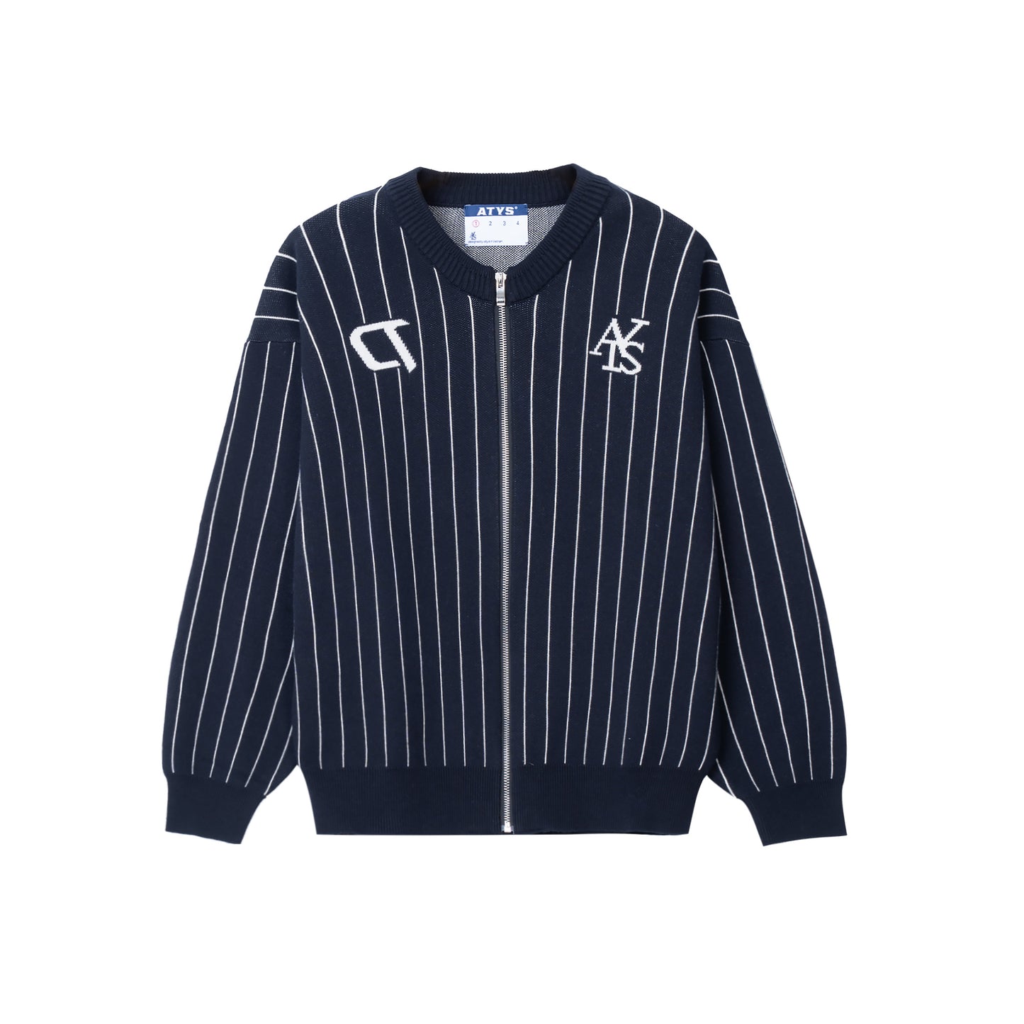 ATYS® STRIPED GRAFFITI KNIT COTTON BOMBER