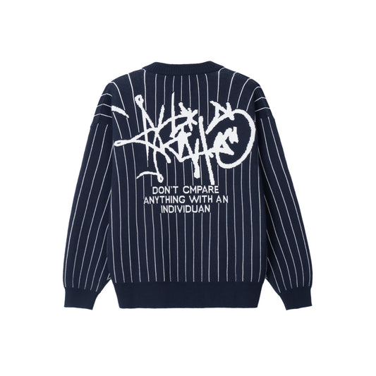 ATYS® STRIPED GRAFFITI KNIT COTTON BOMBER