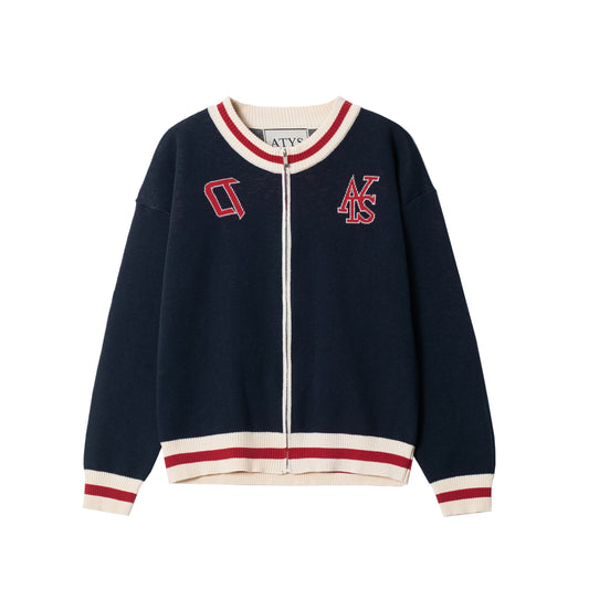 ATYS® "HOMELAND" ROUND NECK ZIPPER KNIT SWEATER