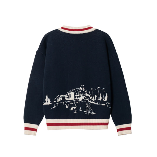 ATYS® "HOMELAND" ROUND NECK ZIPPER KNIT SWEATER