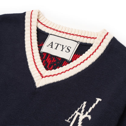 ATYS® V-NECK KNIT COTTON T-SHIRT