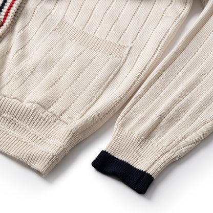 ATYS® 2 - LINE KNIT COTTON CARDIGAN