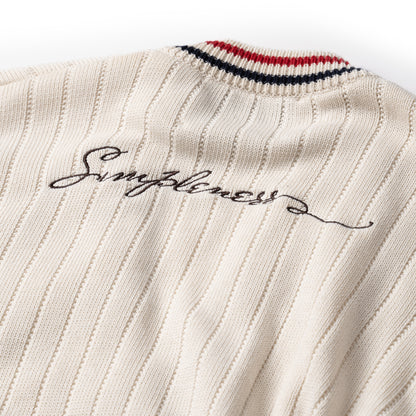 ATYS® 2 - LINE KNIT COTTON CARDIGAN
