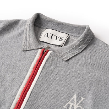 ATYS® Tri-Color Zipped Knit Cotton Blouson Jacket