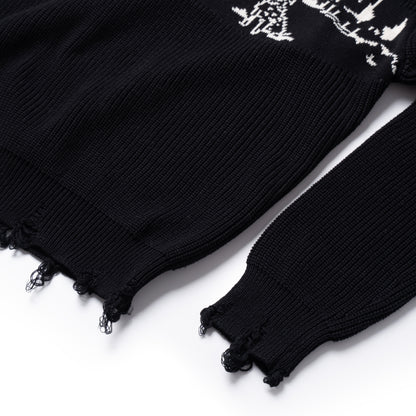 ATYS® HOMELAND RIPPED KNIT COTTON SWEATER