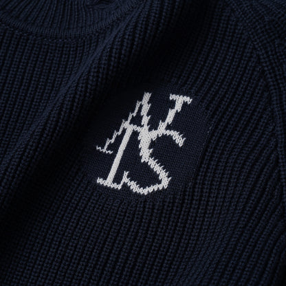 ATYS® SIGNATURE LOGO RIPPED KNIT COTTON SWEATER