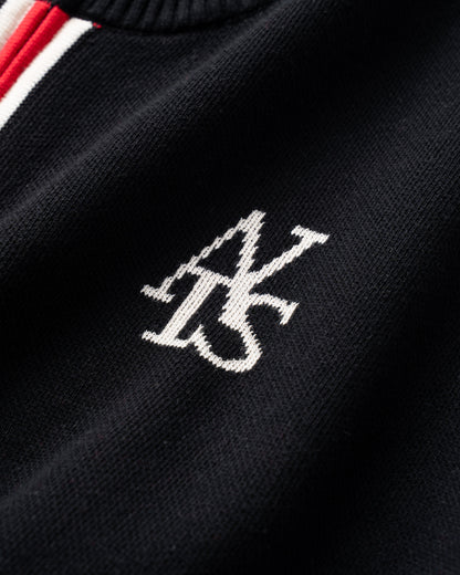 ATYS® "MUSTANG" ROUND NECK ZIPPER KNIT JACKET