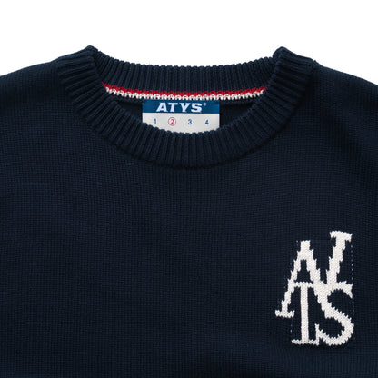 ATYS® TRICOLOR KNIT COTTON SWEATER