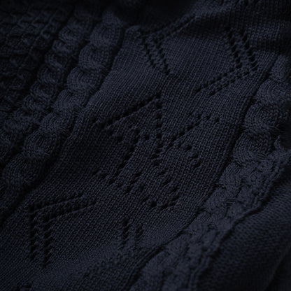 ATYS® PERFORATED KNIT COTTON CARDIGAN