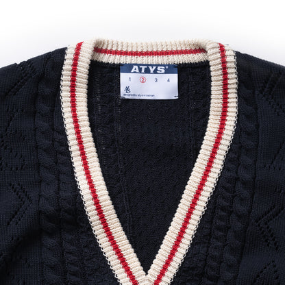 ATYS® PERFORATED KNIT COTTON CARDIGAN