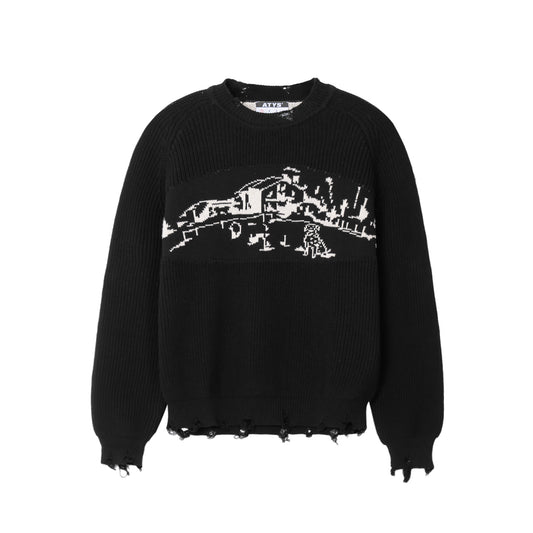 ATYS® HOMELAND RIPPED KNIT COTTON SWEATER