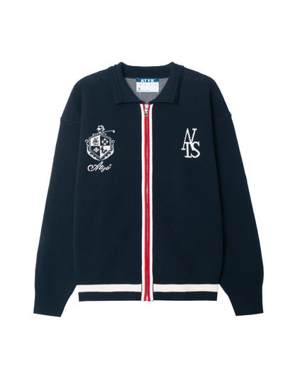 ATYS® CREST ZIPPED KNIT COTTON JACKET