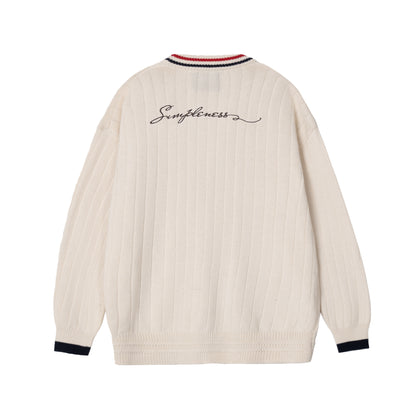 ATYS® 2 - LINE KNIT COTTON CARDIGAN