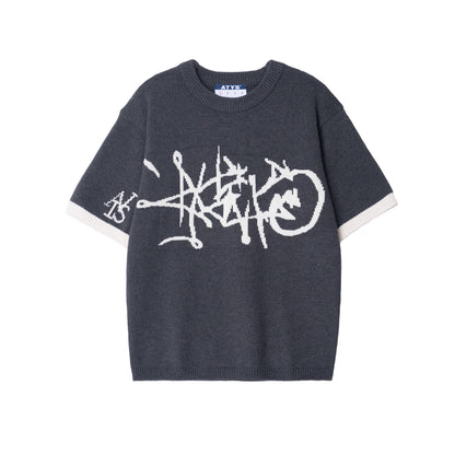 ATYS® GRAFFITI LOGO KNIT COTTON T-SHIRT