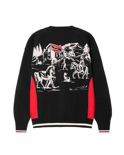 ATYS® "MUSTANG" ROUND NECK ZIPPER KNIT JACKET