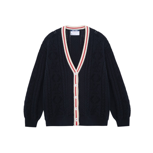 ATYS® PERFORATED KNIT COTTON CARDIGAN