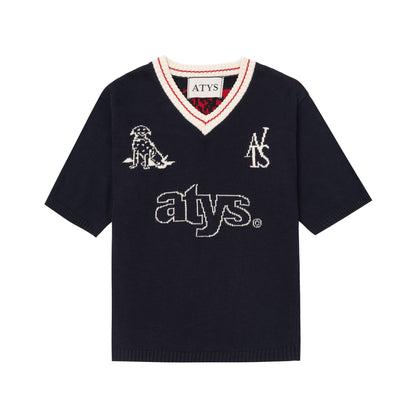ATYS® V-NECK KNIT COTTON T-SHIRT