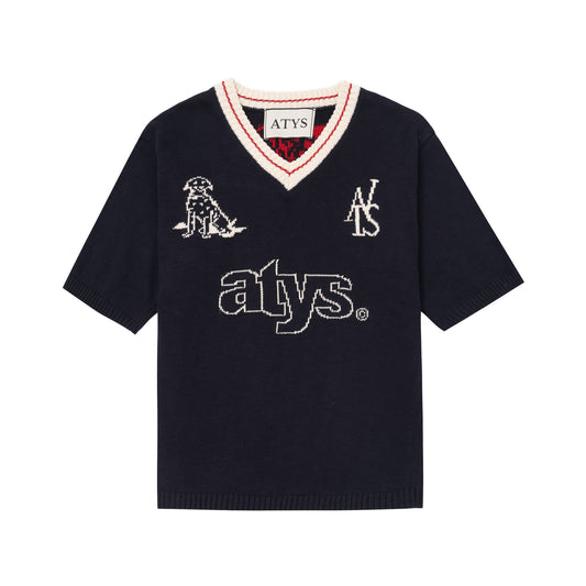 ATYS® V-NECK KNIT COTTON T-SHIRT