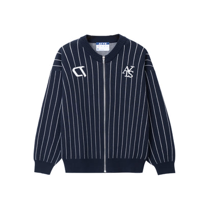 ATYS® STRIPED GRAFFITI KNIT COTTON BOMBER