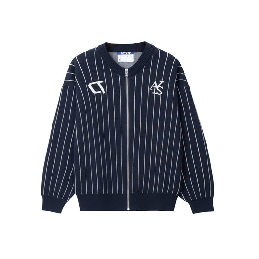 ATYS® STRIPED GRAFFITI KNIT COTTON BOMBER