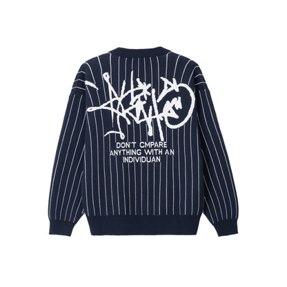 ATYS® STRIPED GRAFFITI KNIT COTTON BOMBER