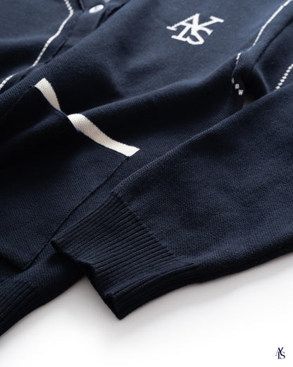 ATYS® STITCHED LINE KNIT COTTON CARDIGAN